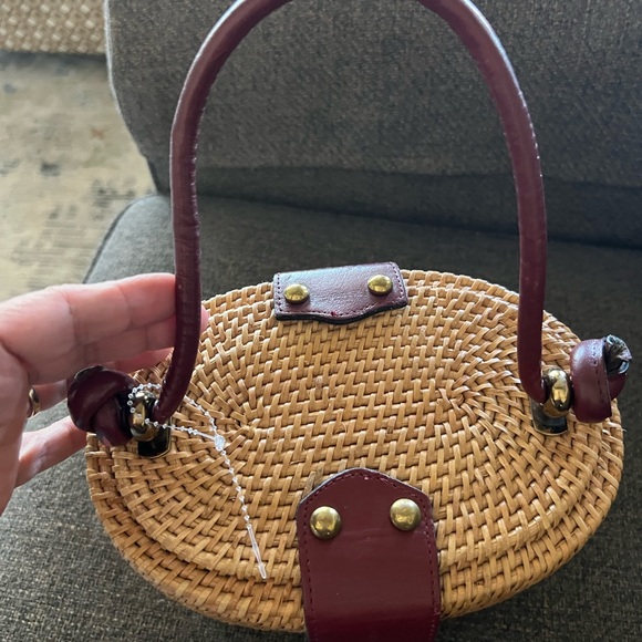 Etienne Aigner Rattan Wicker Woven Basket Tote Purse Vintage 70’s Nantucket - Picture 4 of 9